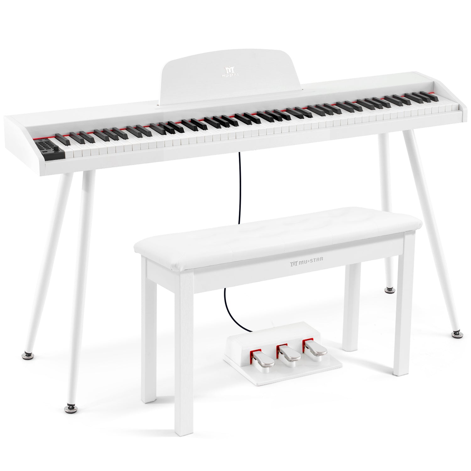 MUSTAR MEP-3000, 88 Semi Weighted Key Digital Piano With Stool, FSC Wooden Electronic Keyboards, Storage Beach, Bluetooth/ MIDI