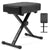 MUSTAR MS-300, Padded Piano Stool, X-Style Adjustable Height Piano Bench