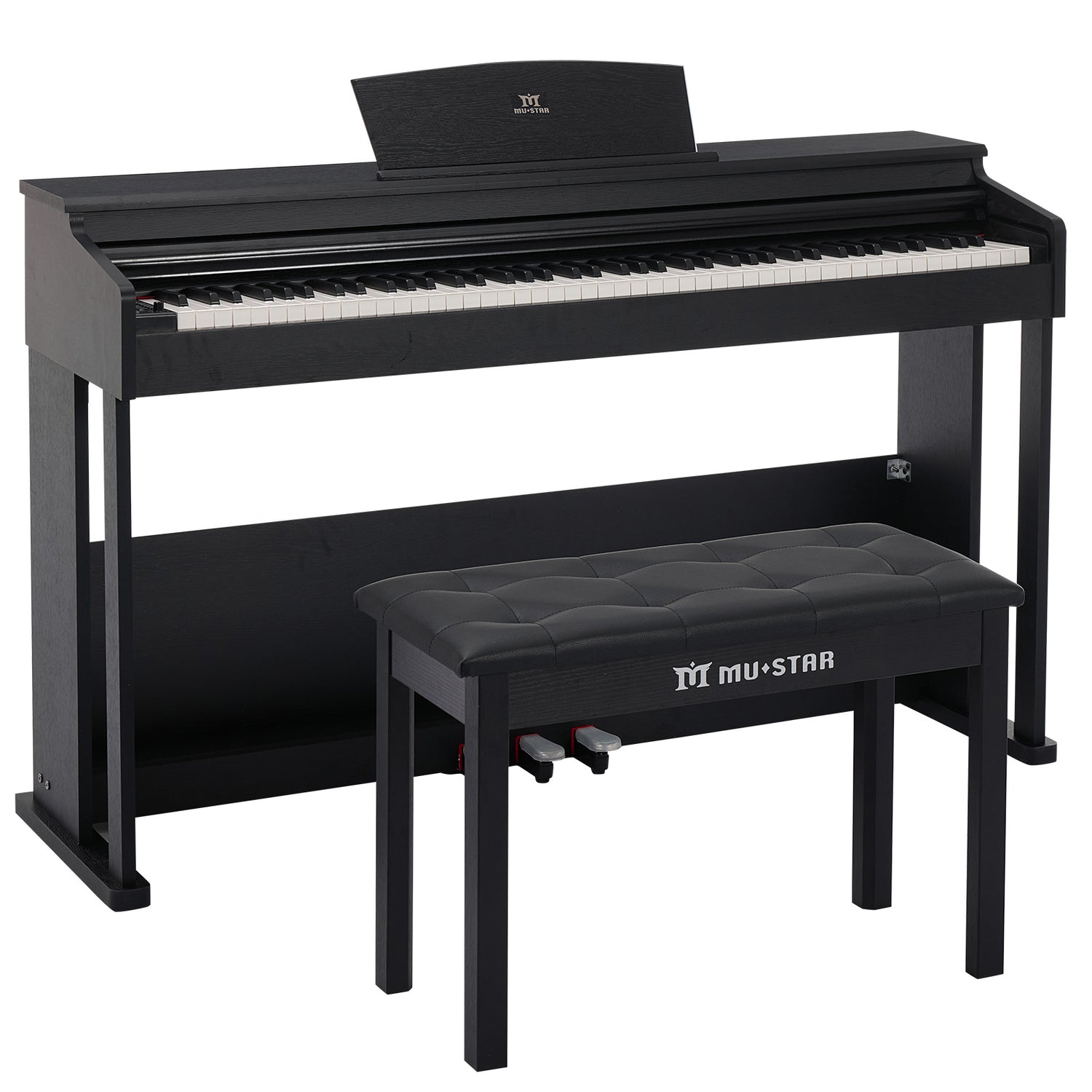 MUSTAR MEP-1221, 88 Key Semi Weighted Digital Piano, Wooden Furniture Stand, 3 Pedals, Bench