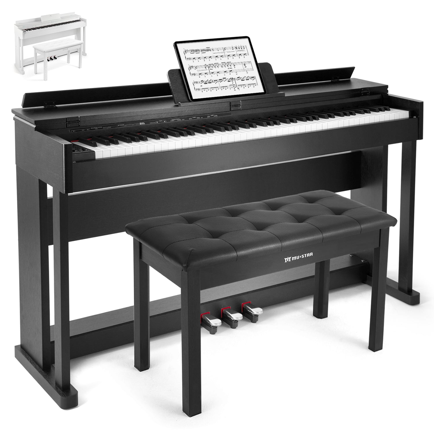 MUSTAR MDP-301/401, 88 Key Fully Weighted Digital Piano, FSC Wooden Upright, Hammer Action keyboard