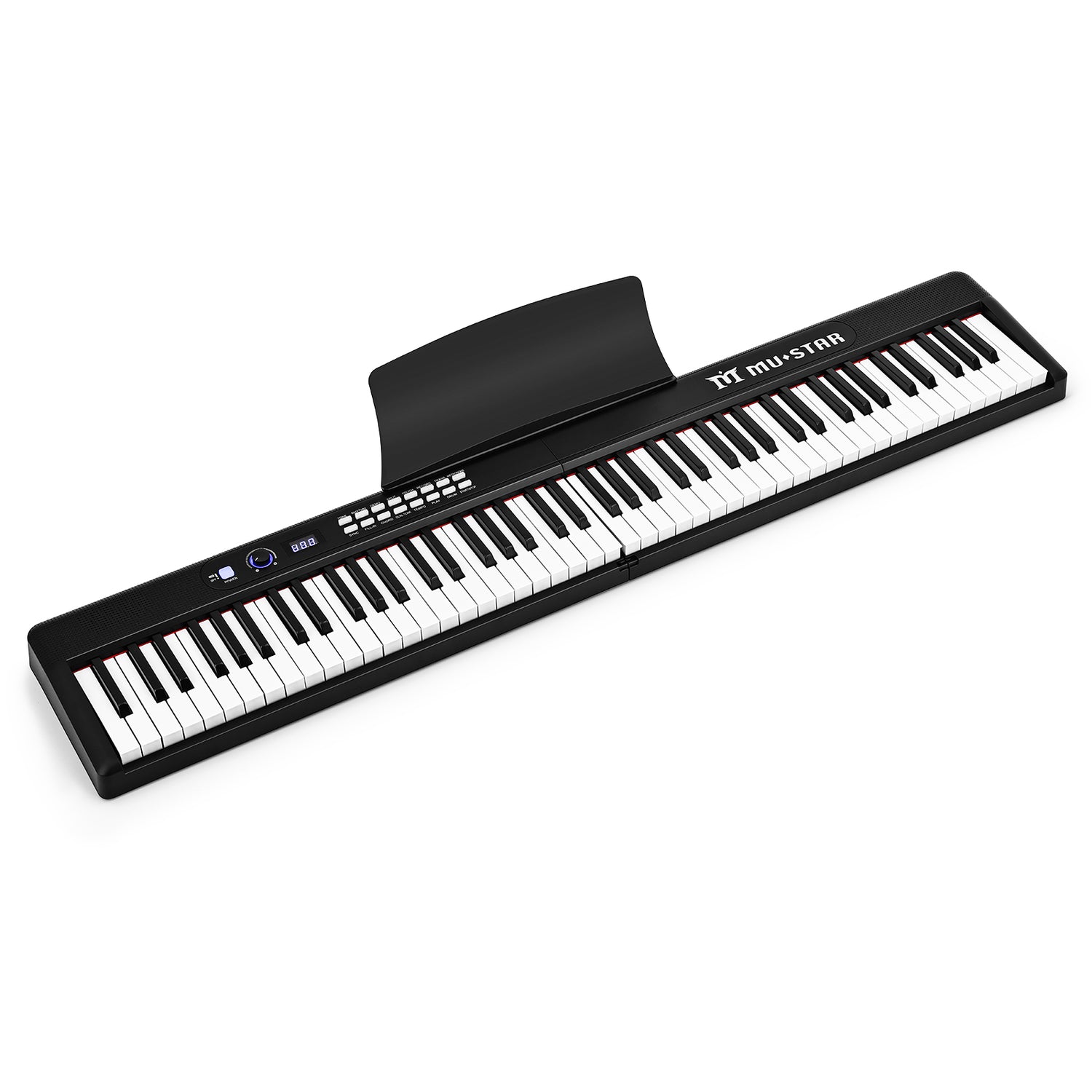MUSTAR MEKF-2200/2700/2800, Foldable Electronic Keyboard with Lighted Up 88 Keys, Headphones