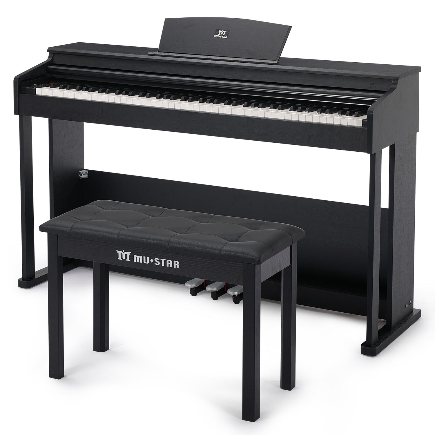 MUSTAR MEP-1221, 88 Key Semi Weighted Digital Piano, Wooden Furniture Stand, 3 Pedals, Bench